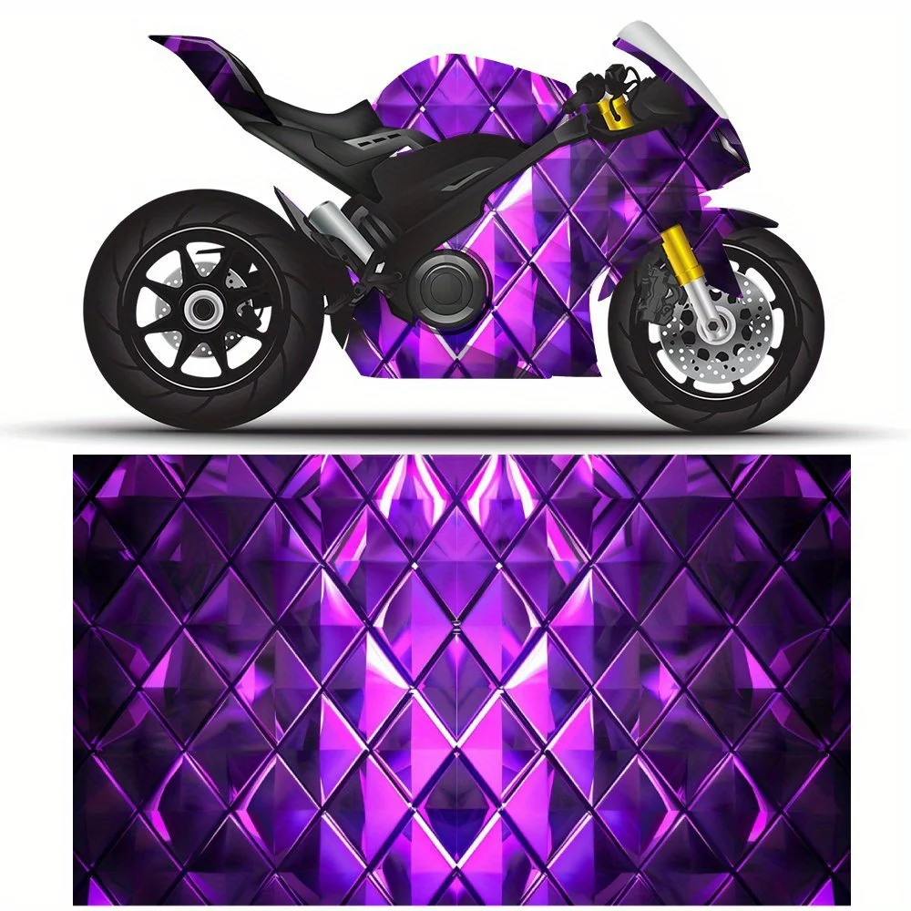 

Виниловая пленка для мотоцикла Purple Diamond Pioneer из ПВХ, самоклеящаяся водонепроницаемая наклейка, декоративная пленка против царапин для кузова велосипеда,