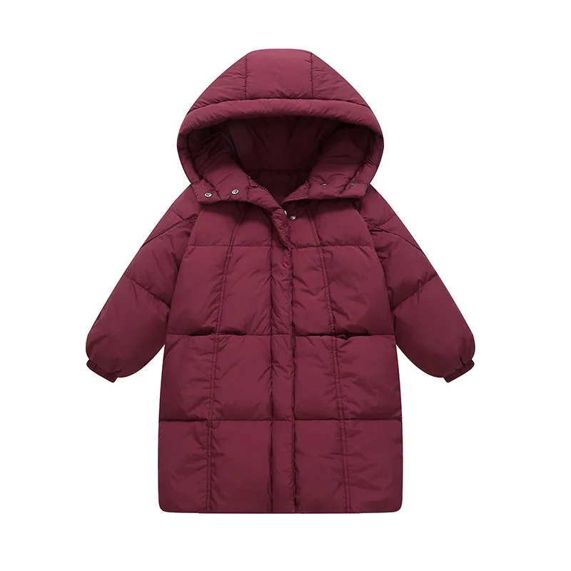 2026 new children\'s letter printed down jacket boys\' and girls\' medium and long cotton jacket baby wash free thickened warm jack