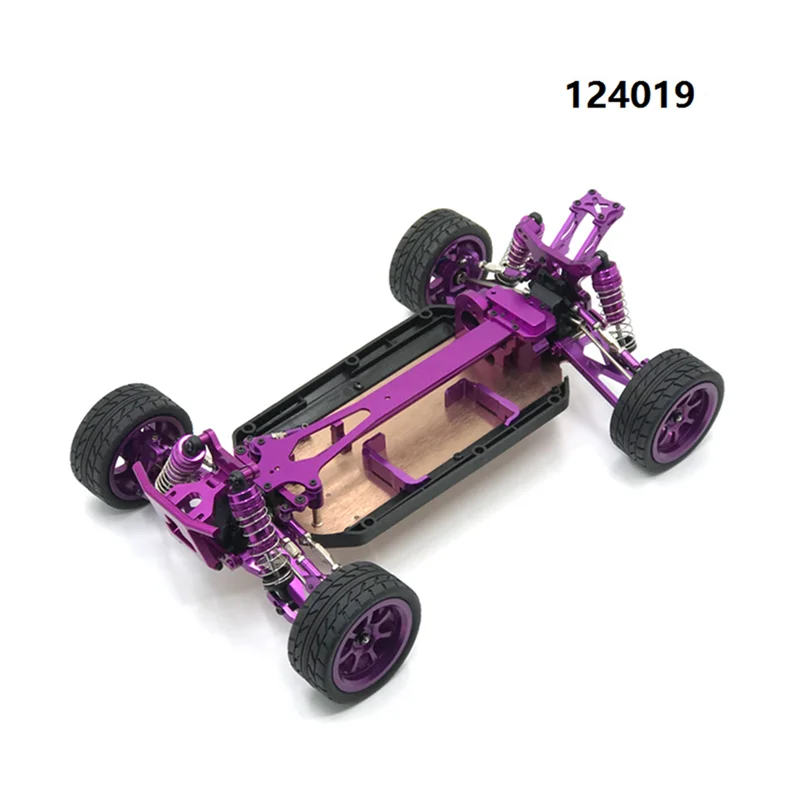 Amortisseur en métal 12 pièces pour Wltoys 124019 124018 144001   Accessoires de mise à niveau de pièces de rechange de voiture RC, violet-[A68T]