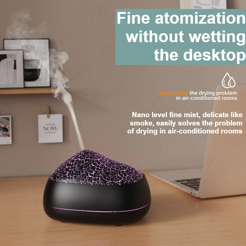 Volcanic Essential Oil Rainbow Atmosphere Lamp Aroma Diffuser Crack Spraying Humidification Aromatherapy Machine