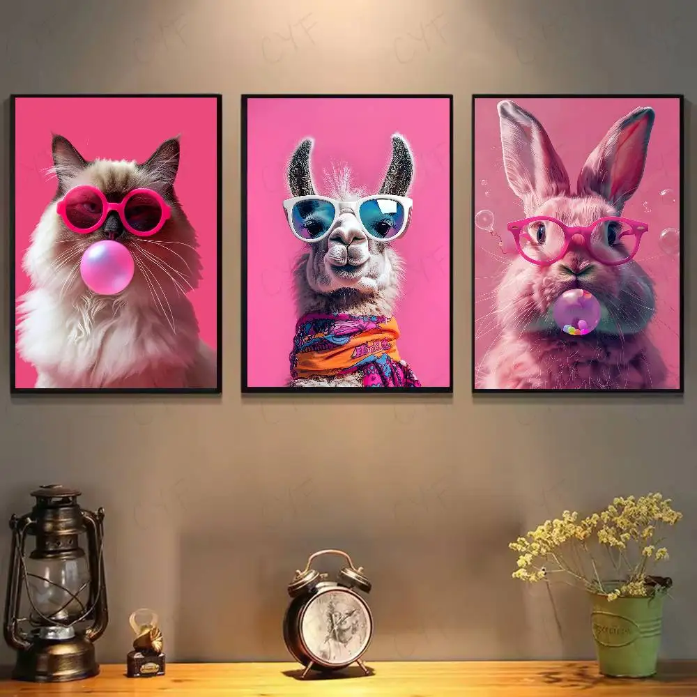 Animal Bubble Fashion Tiger Poster sticky wall waterproof home living room bedroom bar aesthetic decoration