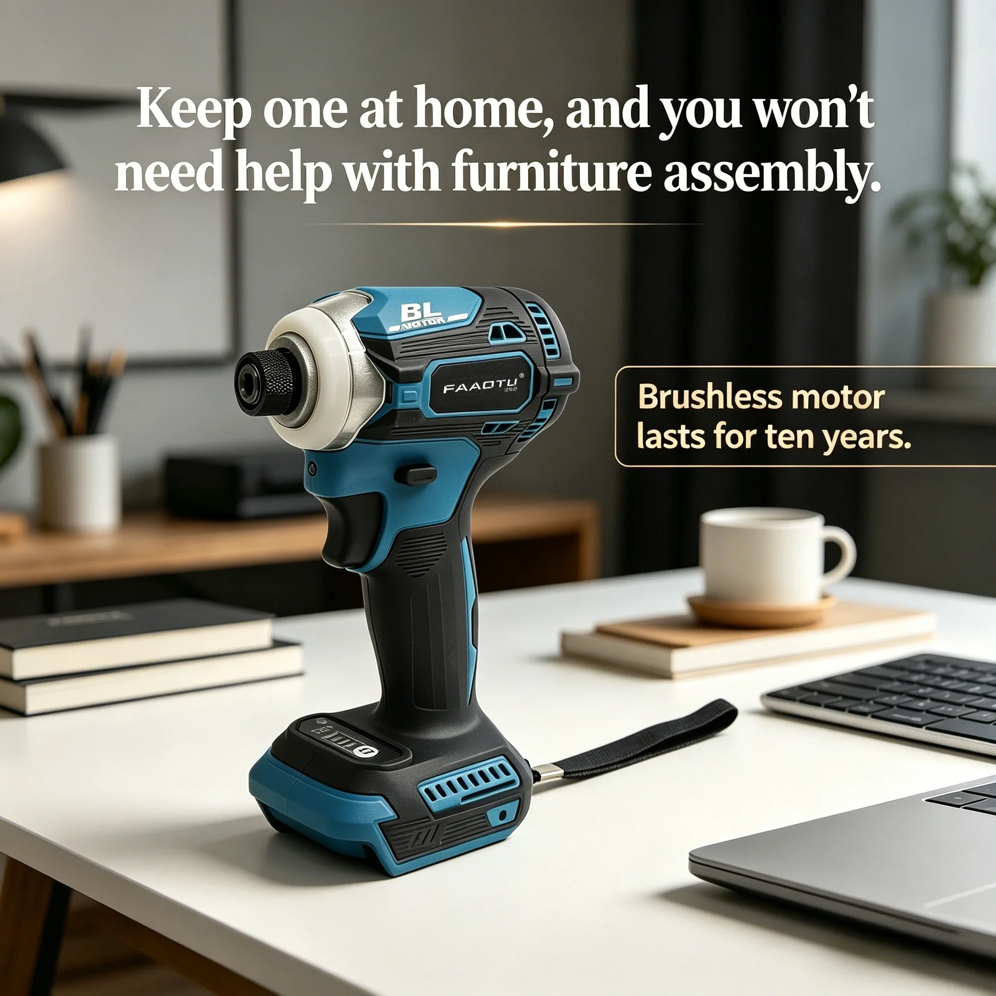 FAAOTU DTD171 Cordless Impact Driver Brushless Motor 18V Electric Drill for Wood Bolt Power Tools Suitable for MT Battery