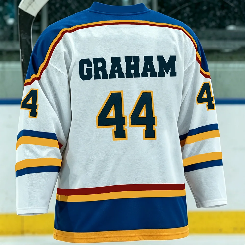 NewOff Campus BRIAR Briar University Hockey Jersey GRAHAM 44 Fashion Sportswear Unisex Casual Breathable Loose Long Sleeve Tops
