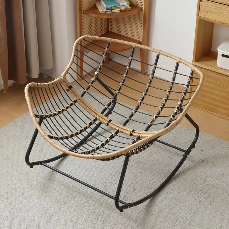 Human Bird Nest Rattan Weaving Rocking Chair Leisure Sofa Home Balcony Single Lazy Sofa Rocking Chair Rattan Chair Can Sleep