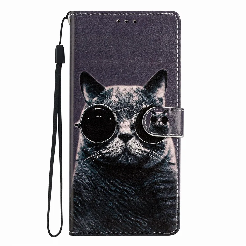 Cute Painted Stand Case For Xiaomi Mi Redmi 10A 10C 9A 9C A1 Note 9 10 10S 11 Pro 11s 9s 8T Card Slot Protect Flip Coque D18D