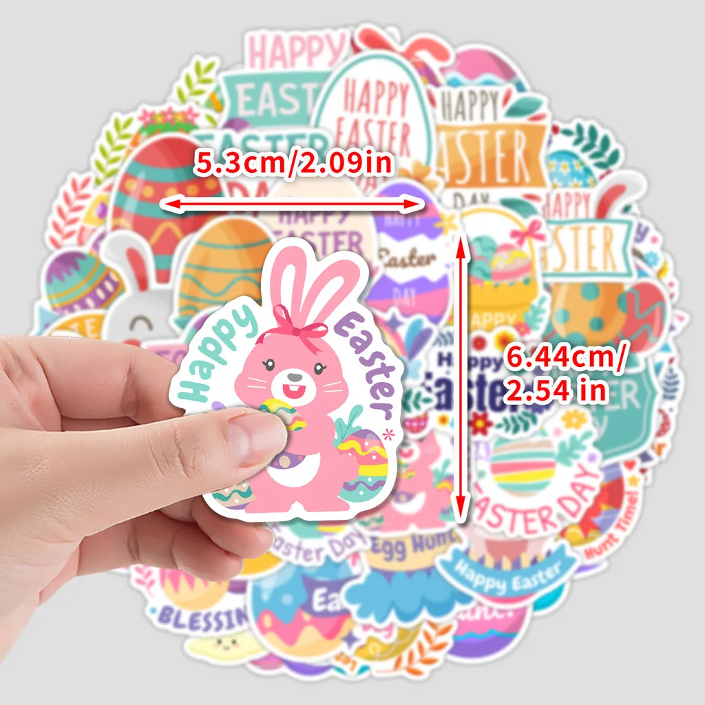 50 peças adesivos de graffiti de coelhinho da páscoa-decoração criativa de férias à prova d'água para copos de água bulingbulingstickers store
