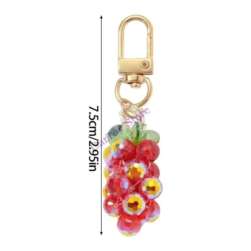 

6 шт. брелок с хрустальными бусинами и виноградом, подарочный аксессуар, брелок для ключей, подвески на рюкзак