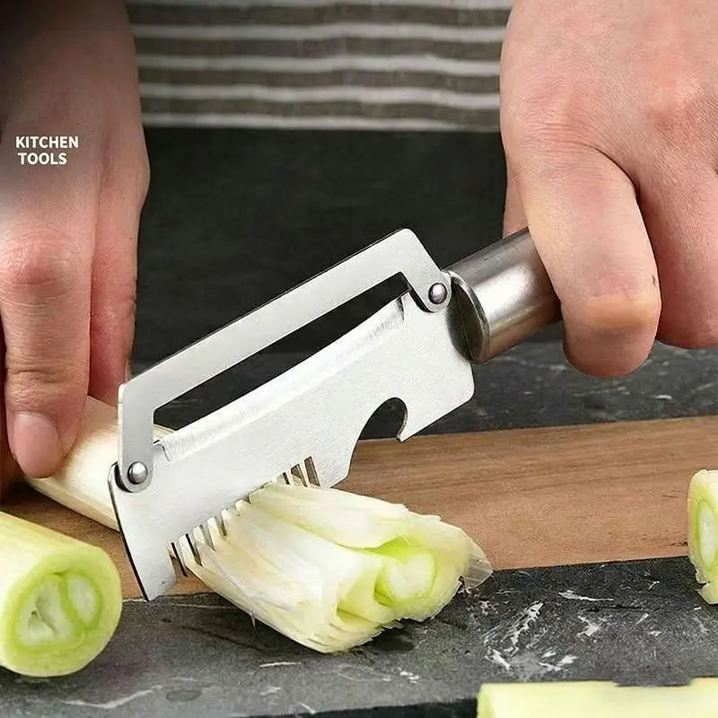 New【1/2/3Pcs Multi Functional Stainless Steel Handle Peeling Scallion Knife Scraping Knife Household Scallion Peeling Tool】