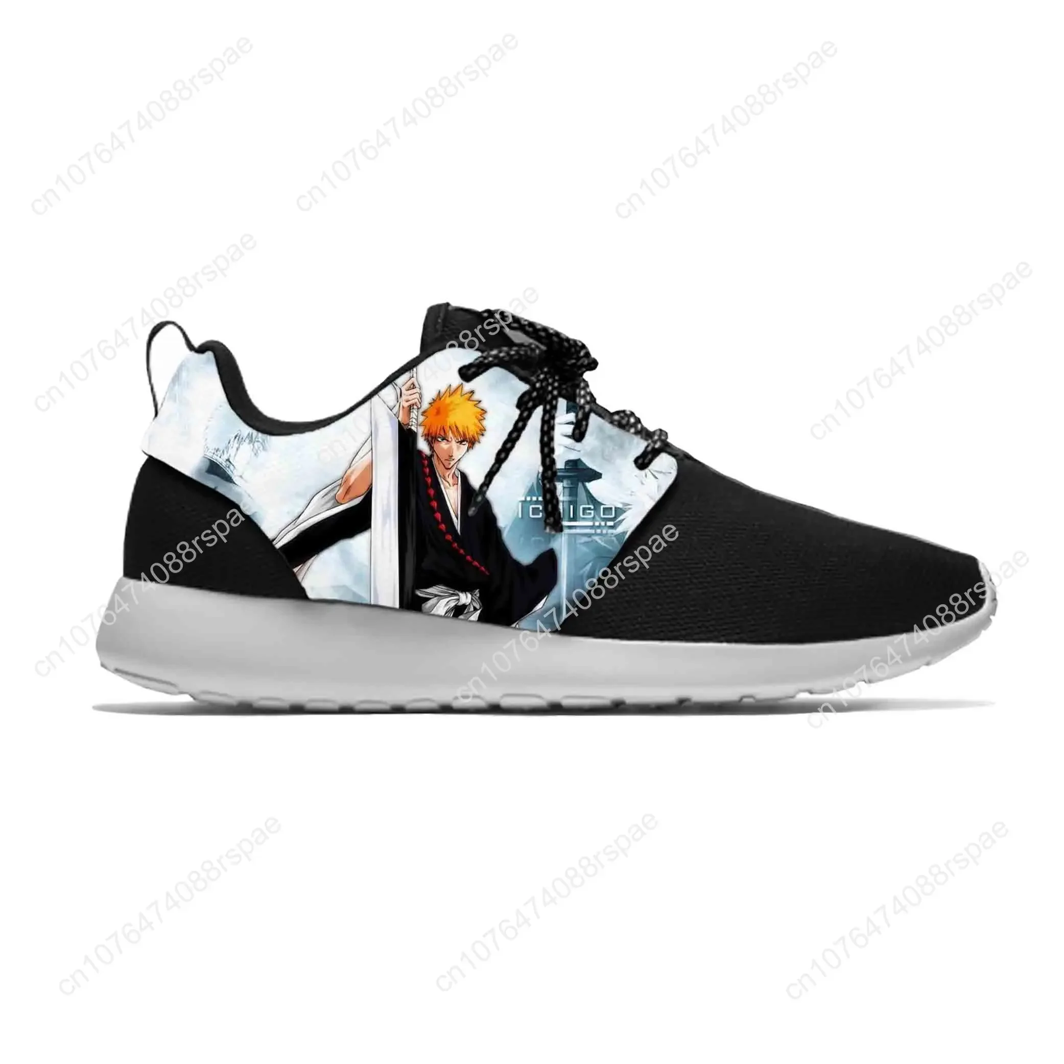 Anime Manga Cartoon Bleach Kurosaki Ichigo Running Shoes Casual Breathable Mesh Sports Shoes Lightweight Men Women Hot Sneakers