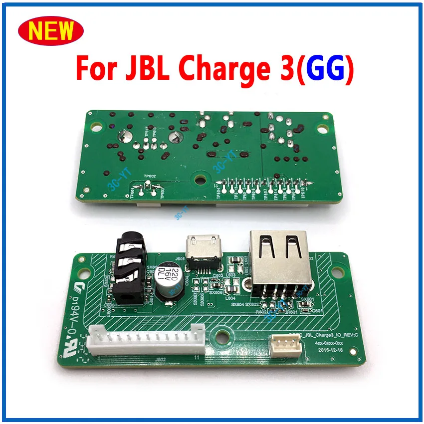 1 Uds USB 2,0 conector de placa de alimentación de Audio Tablero Principal para JBL Charge3 GG TL Altavoz Bluetooth puerto de carga Micro USB