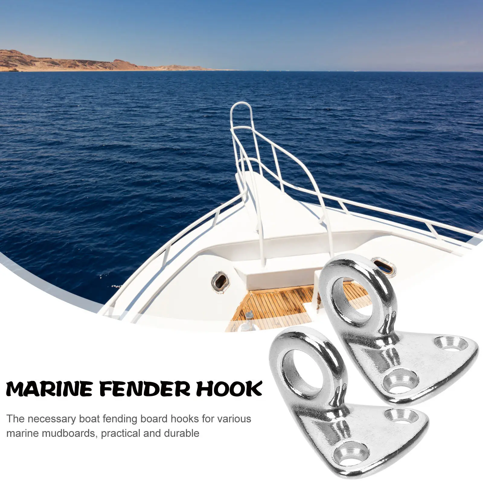 2Pcs 316 Stainless Steel Mudguard Hooks Heavy Duty Boat Fending Pad Hook for Yacht Docking Deck Hardware Multi-Use Hanger
