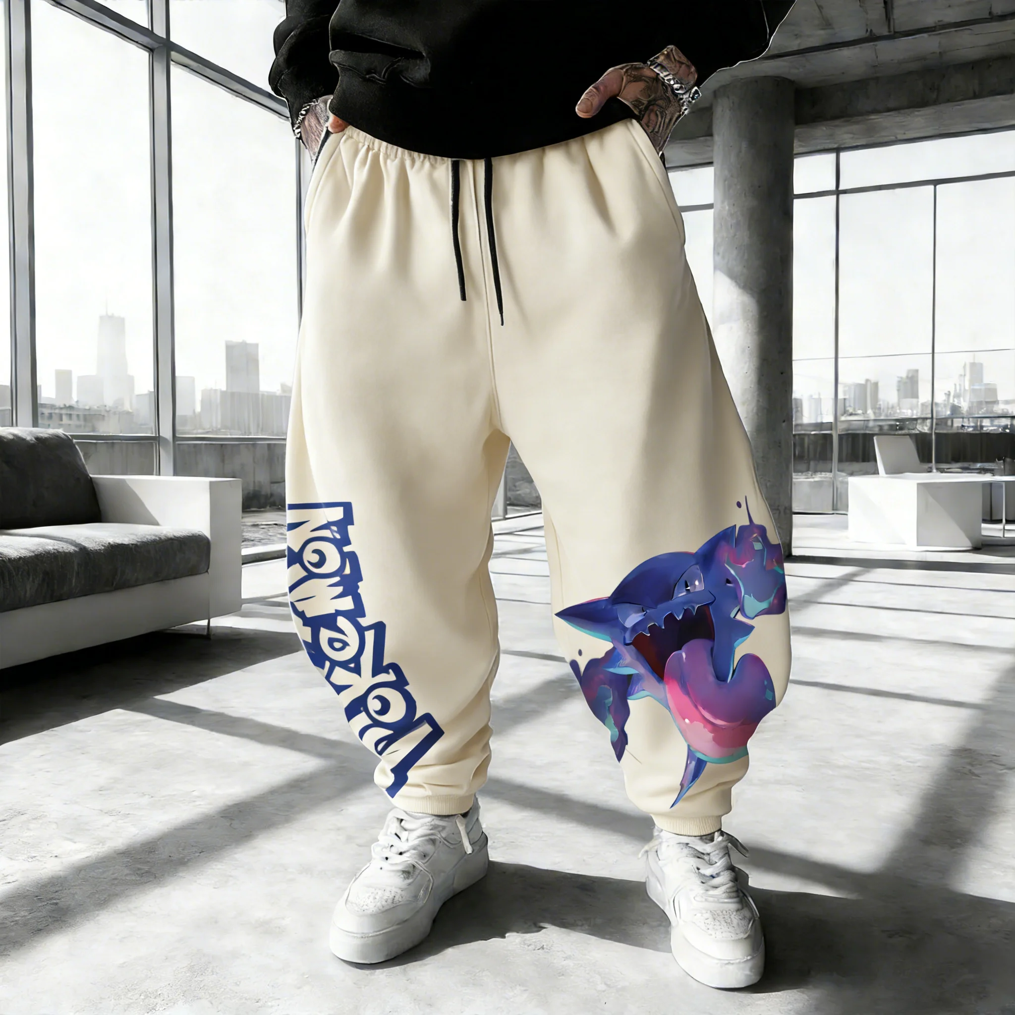 

Брюки унисекс Pokémon Game Haunter Collaboration Sweetpants 2026, новые, весна-лето, уличный хип-хоп стиль, свободные, повседневные, Y2K, хлопковые, с лампасами