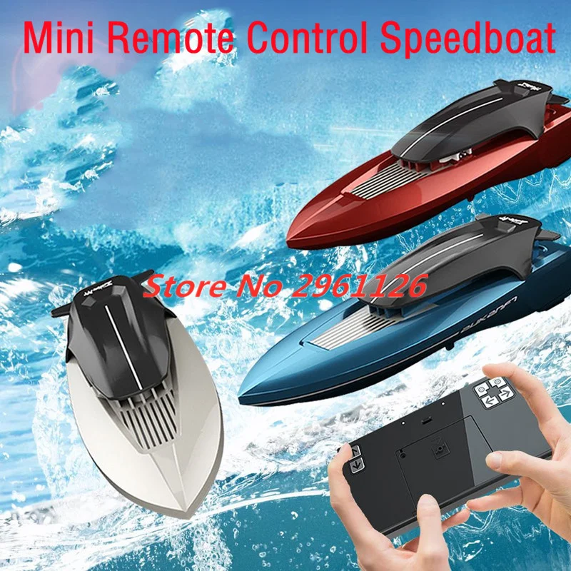 Mini Portable Waterproof Protection Remote Control Sports Boat Model 2.4G Dual Motor Cool Lighting Electric RC Speedboat boat