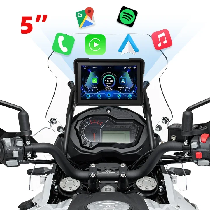 

EKIY Mirroring Display Screen Portable Motorcycle Monitor Support DVR Motorcycle Navigation Wireless CarPlay Android Auto Screen
