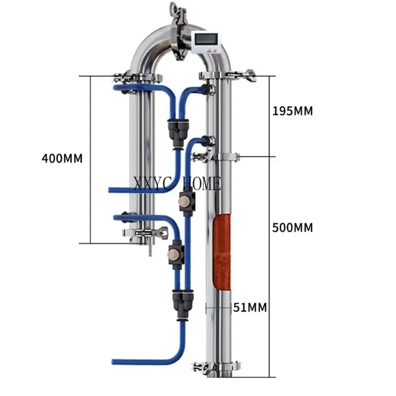 

Tubular distillation column distilled equipment with copper net alcohol production home brewed brandy vodka whisky moonshine