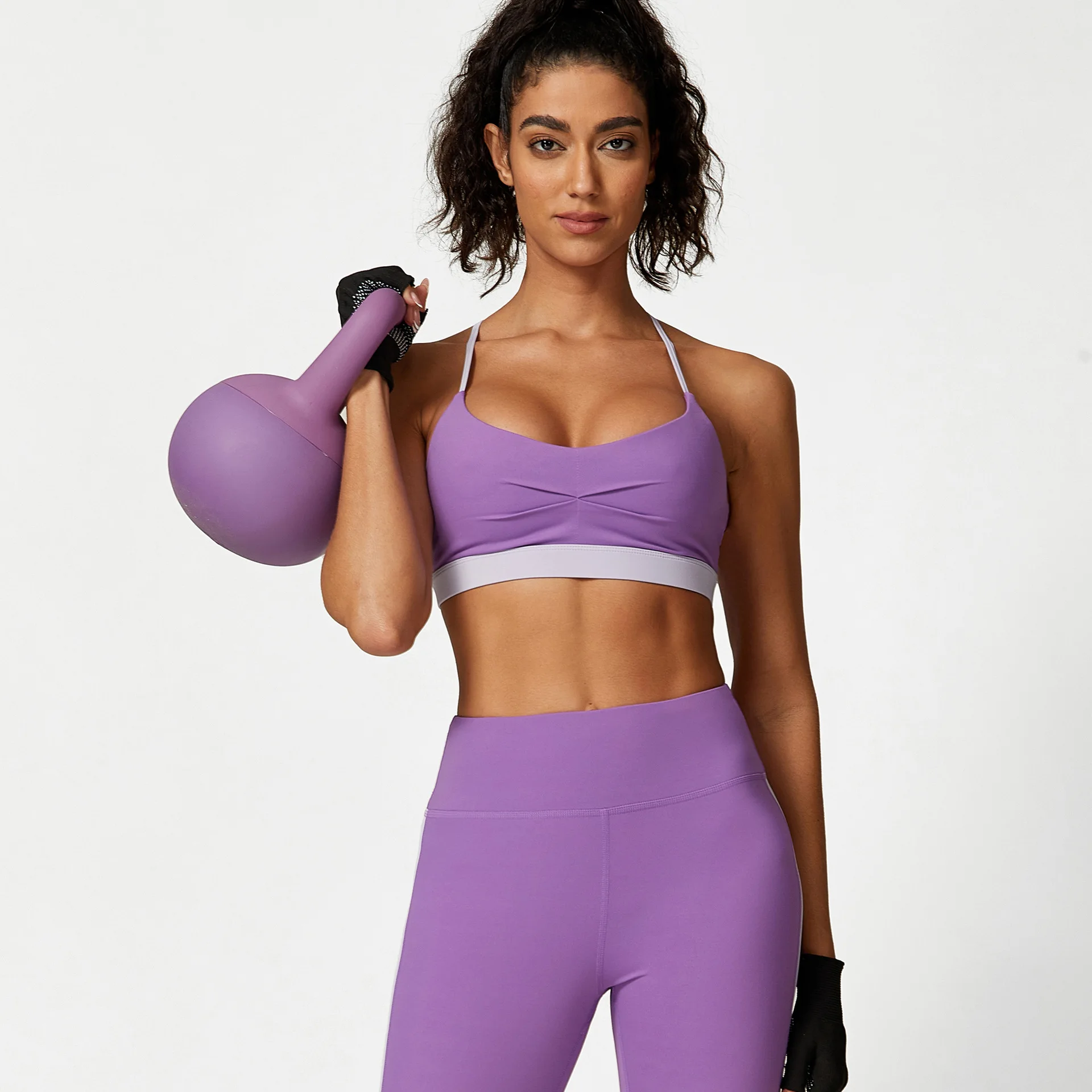 Yoga Sport Set Women Gym Tracksuit Bra Leggings Fitness Two Piece Running Set Active Wear Badminton Tennis Outfit 2024 New