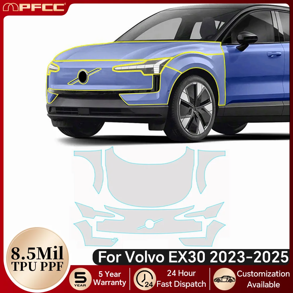 

For Volvo EX30 2023-2025 8.5Mil TPU Paint Protection Film Pre-cut PPF Clear Bra Car Body Anti-scratch Resistant Invisible Cover