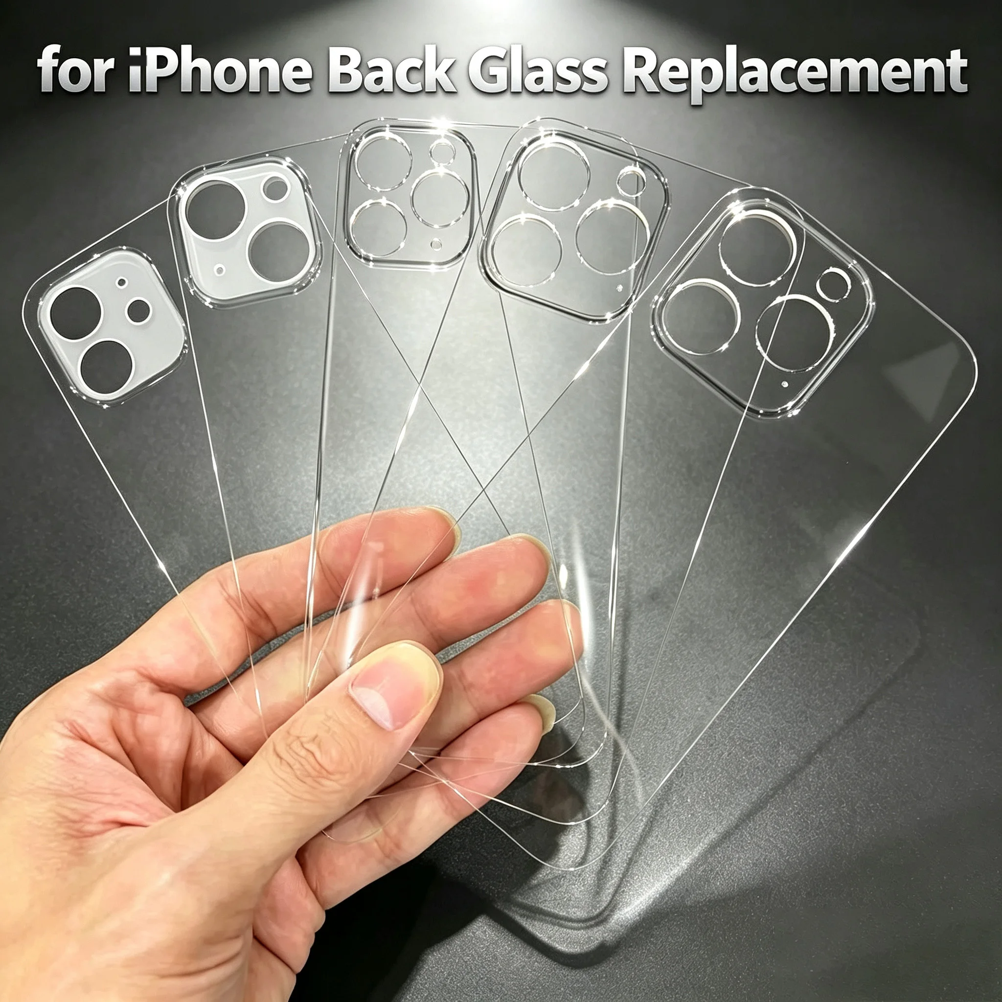 OEM Big Hole Transparent Back Glass Replacement For iPhone 11 Pro Max X XS Max XR 12 Mini 13 14 Battery Door Cover Panel Repair