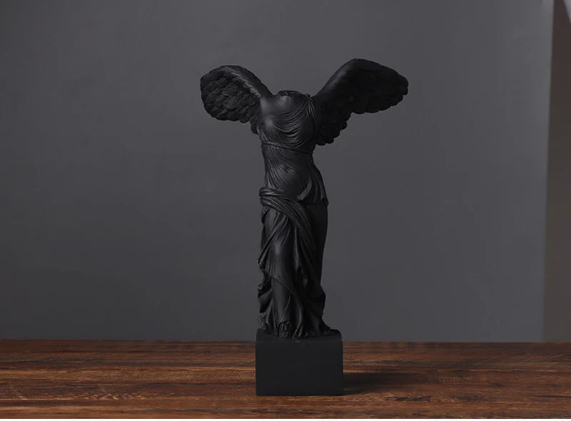 Griechische Statue aus Kunstharz, römische Lamellen, geflügelte Siegesgöttin, Figur, Engelsskulptur, Heimdekoration, Wohnzimmer, Büro, Ornament – Detail 5