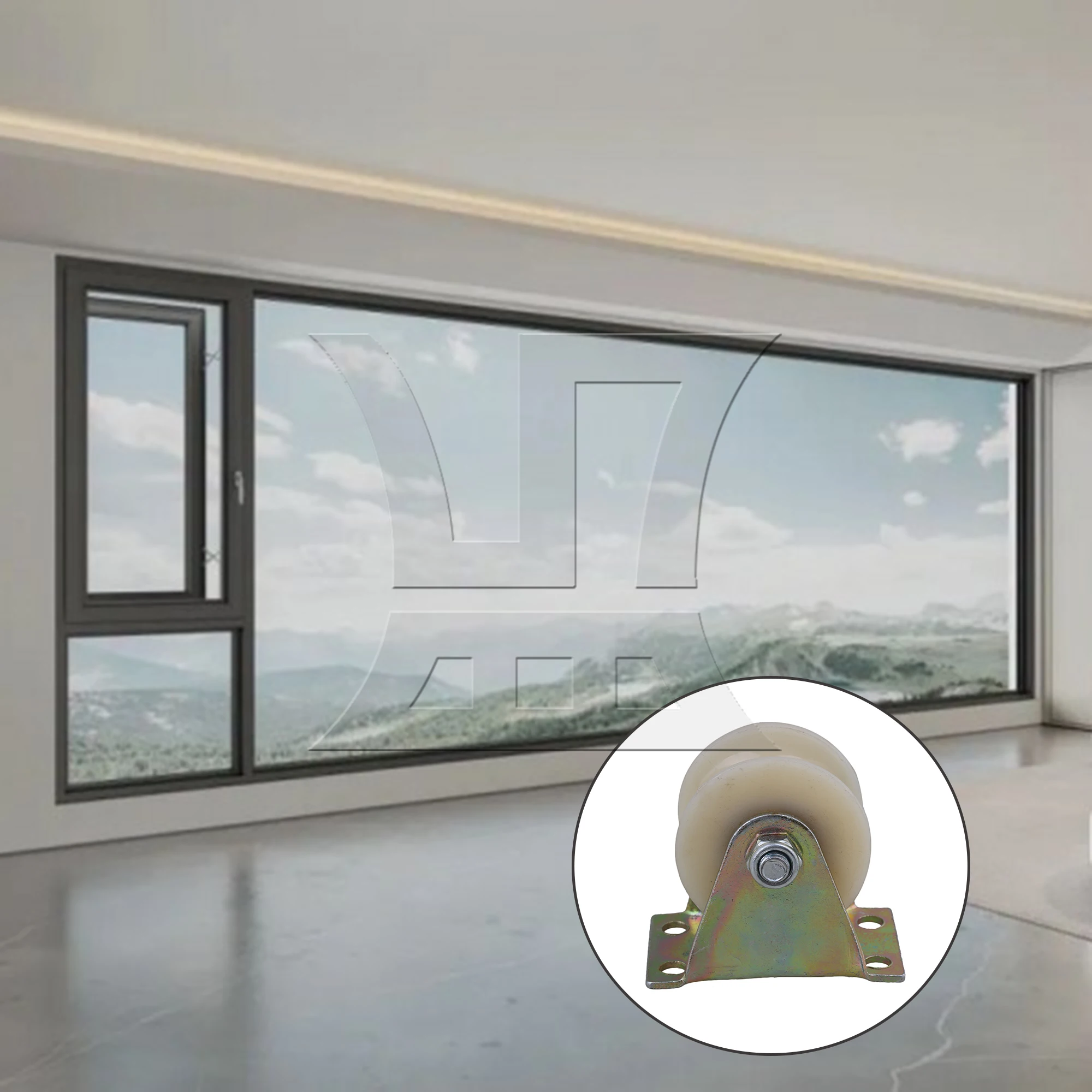 عجلة CNBTR من النايلون على شكل حرف U، مقاس 2 بوصة، سعة تحميل فردية 150 كجم، مناسبة للأبواب والنوافذ المنزلقة #1