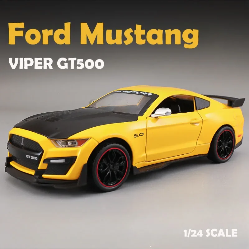 Mustang Viper GT500-Collection de modèles de voitures miniatures en alliage pour enfants, 1:24 Ford Diecast Metal, Véhicules jouets pour garçons