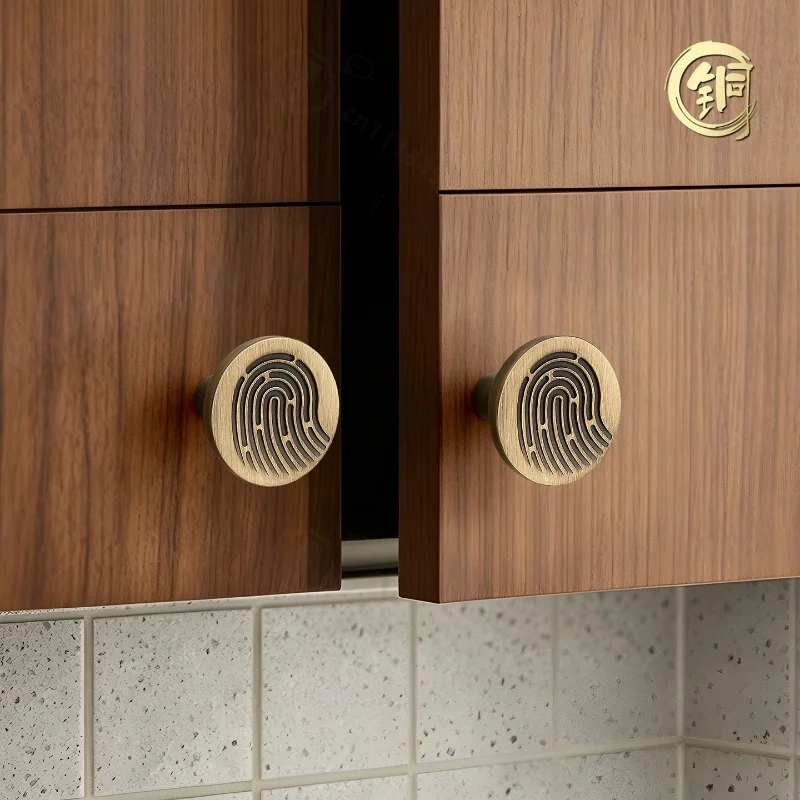 French Minimalist Brass Cabinet Handles, Light Luxury Drawer Pulls for Cabinet, Wine Cabinet, Wardrobe, Shoe Cabinet