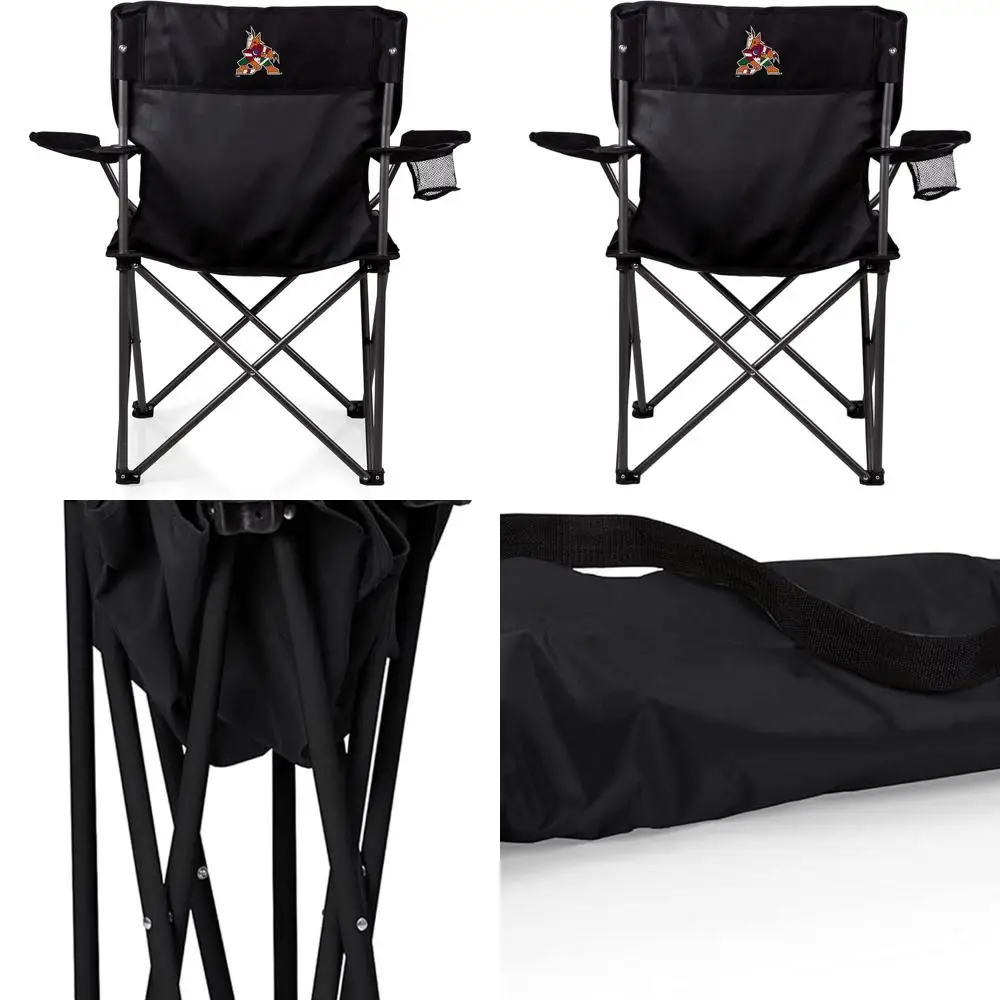 

Portable NHL PTZ Camp, Picnic, and Beach Chair with Carry Bag - Black