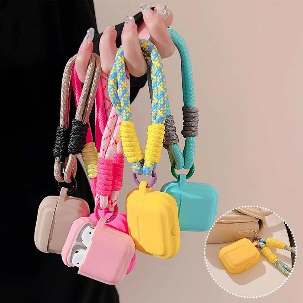 For 4 Headphone Protective Cover With Contrast Shockproof Lanyard Keychain Cover With Color Anti-lost Dopamin D2x9