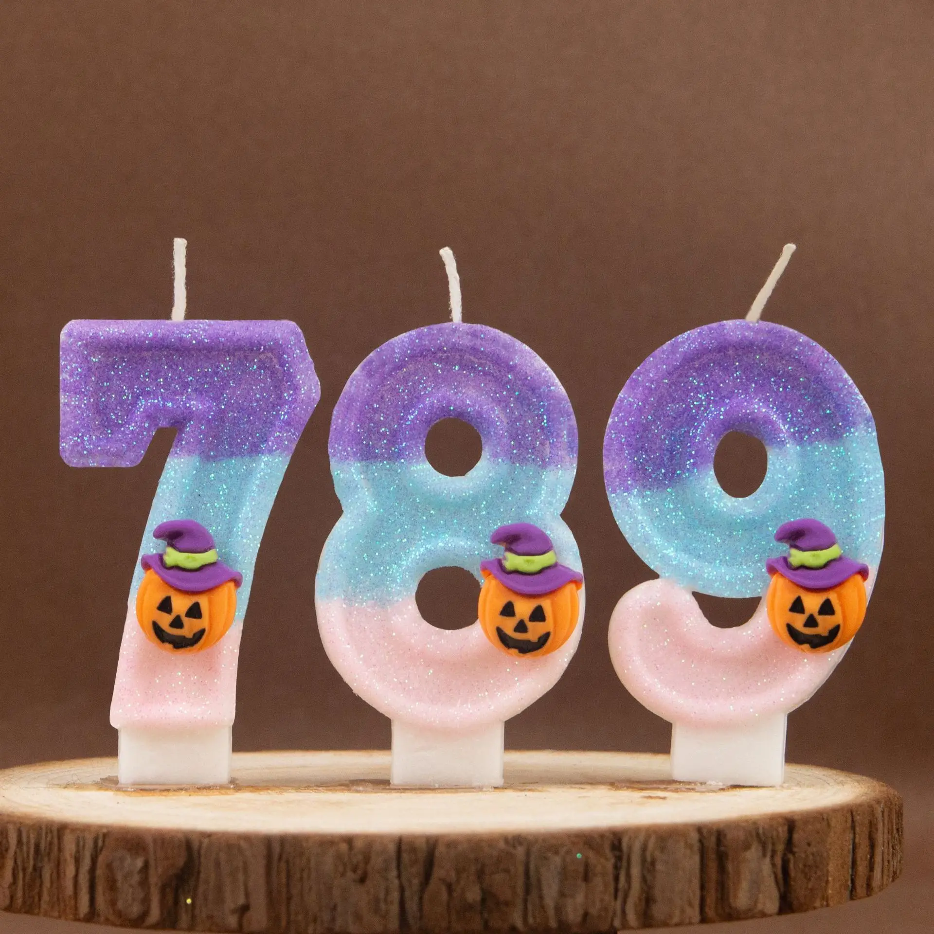 E-STRONG Bestseller Cyfrowa Świeca Dynia Kapelusz Wiedźmy Tort Impreza Kreatywna DIY Halloween Urodziny Świeca 0-9