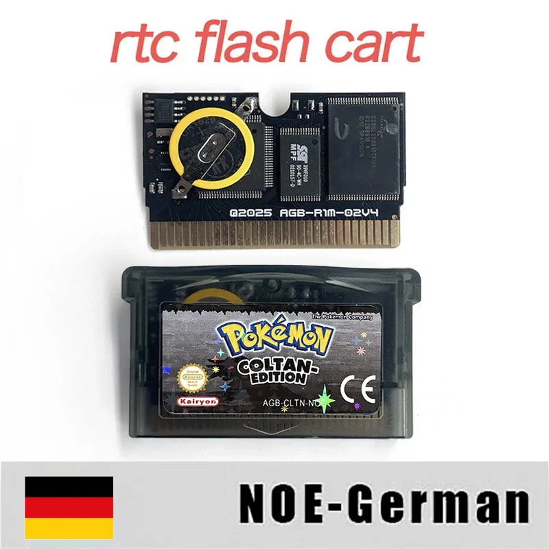 NOE Deutsche RTC Cart 1M Flash Pokemon Coltan Violett Zoisit Herr der Himmel Nachtschwarz GBA Spielkassette Rom Hack