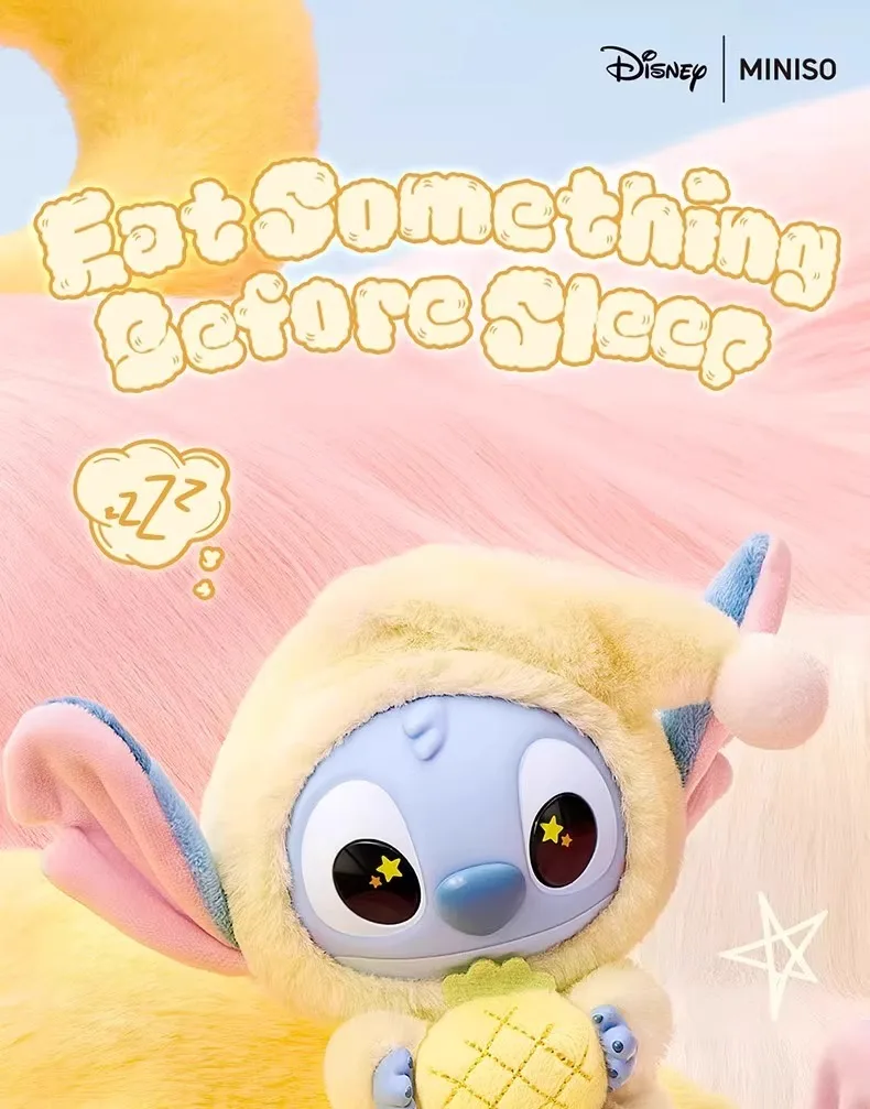 

2027 Disney Stitch Plush Toy Keychain Cute Gift Eat Something Before Sleep Soft Stuffed Animal Keyring for Kids Adults