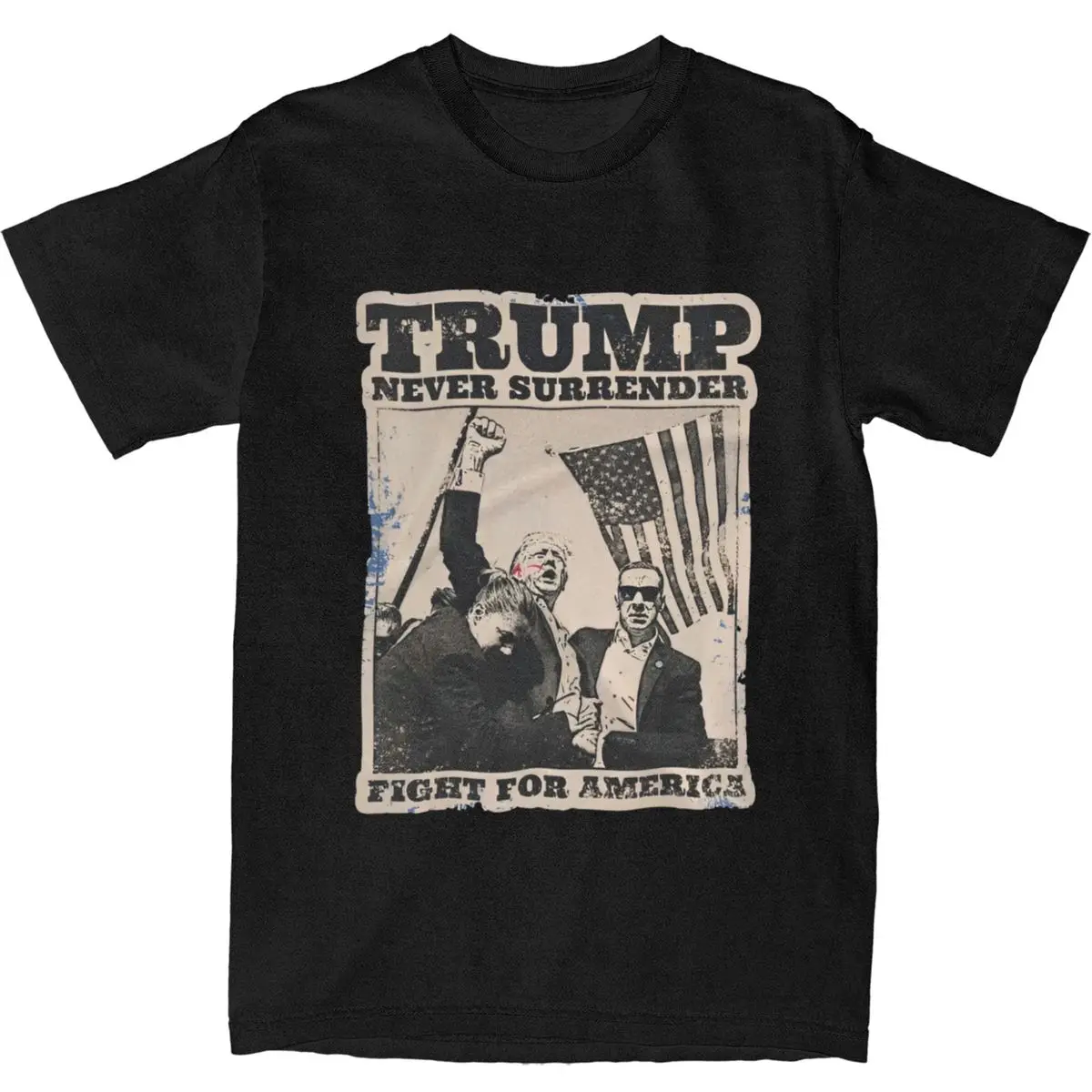 Men Onald Trump Failed Assassination Attempt T Shirts 100% Cotton Clothing Summer Short-Sleeve T Shirt O Neck Hipster Tee Shirt