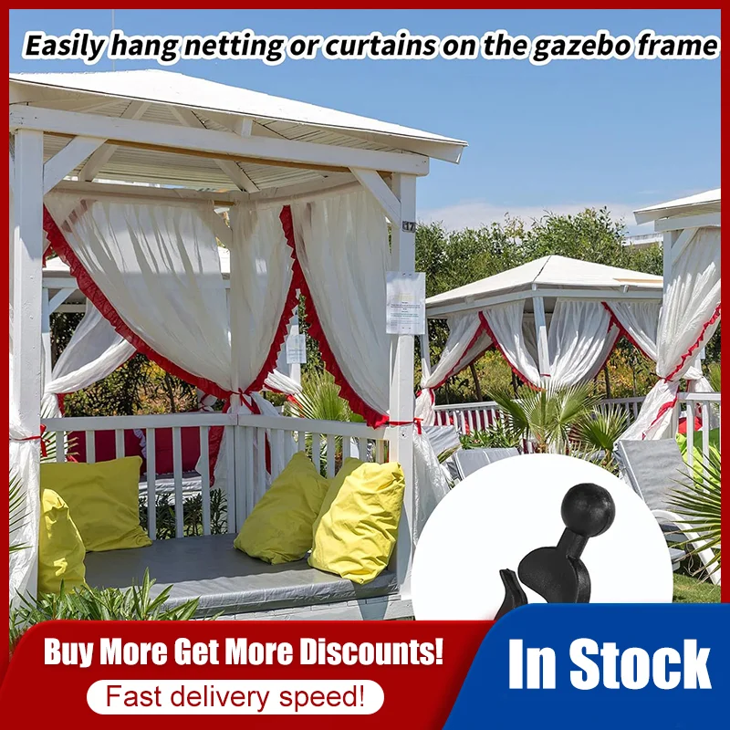 50Pcs/lot Plastic Hooks For Mosquito Netting And Gazebo Curtains Smooth Gliding Rustproof Multipurpose Use