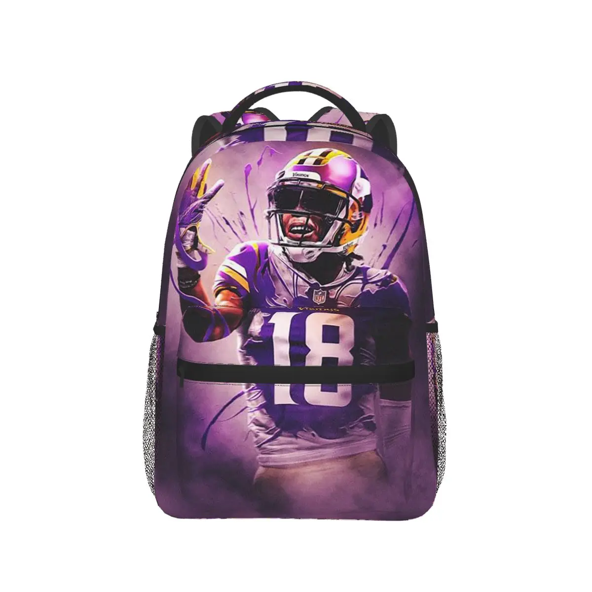 

Justin Jefferson Griddy Design Backpack Hot Sale Daypack Large Capacity Kids BookBag School Bag Shoulder Bags for Men Women