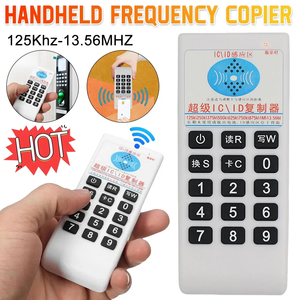 RFID NFC IC Card Reader & Writer 125Khz-13.56MHZ Handheld RFID Smart Card Reader IC ID Duplicator RFID Duplicator Copier