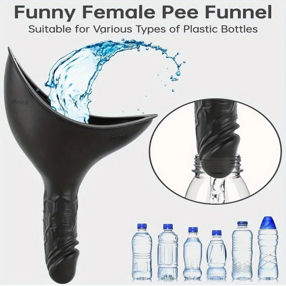 Portable Female Urinal Reusable Silicone Urination Funnel for Women Compact Stand-Up Pee Device for Travel, Hiking, Camping