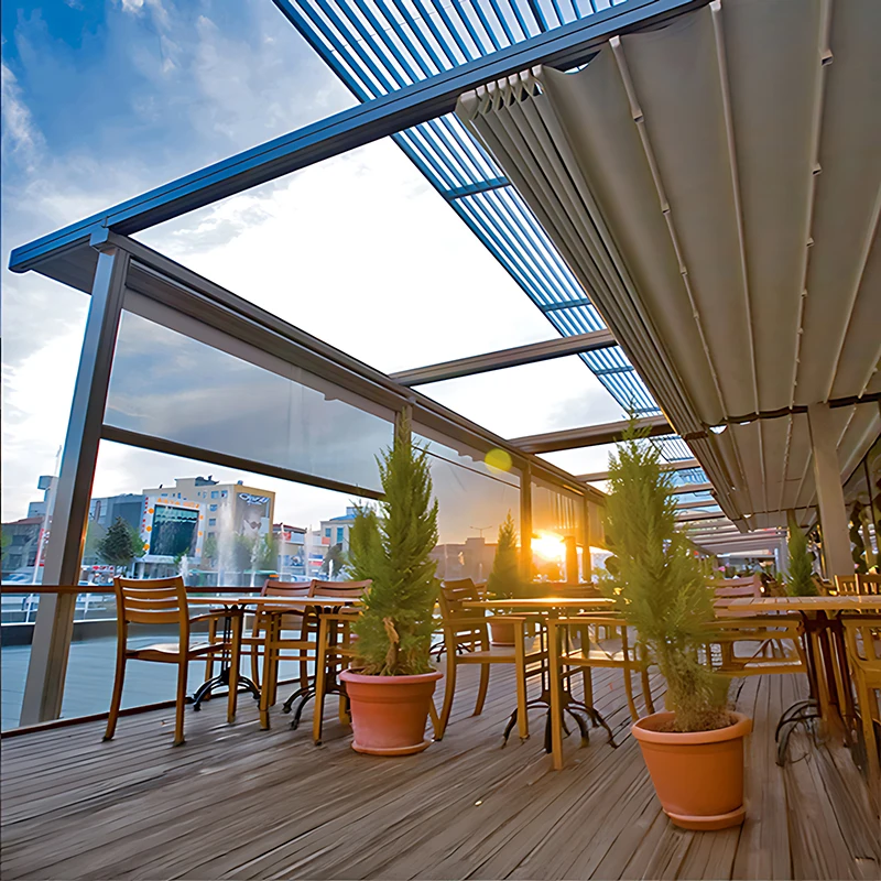 Outdoor Electric Folding Canopy Sunshade Manufacturers - Smart Remote Retractable Sun/Rain Awnings (Villa/Courtyard/Terrace)