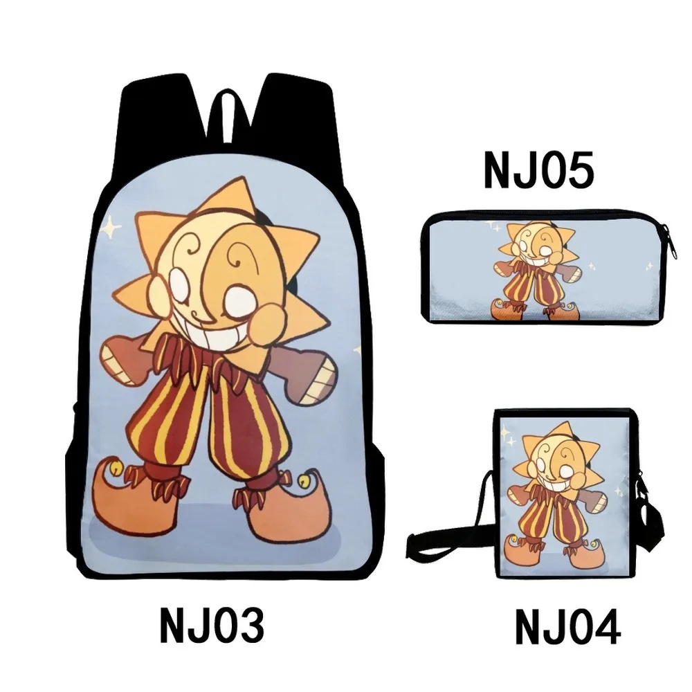 

Harajuku Youthful Sundrop FNAF Moondrop 3D Print 3pcs/Set Student Travel bags Laptop Daypack Backpack Shoulder Bag Pencil Case