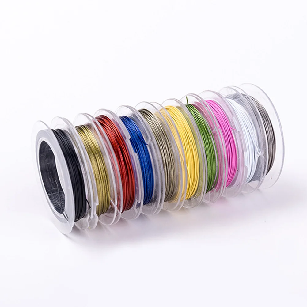 10 قطعة 10 متر متنوعة الألوان 0.3 مللي متر النحاس مرنة لصنع المجوهرات الديكور الحرفية Diy بها بنفسك المشاريع الملونة لصنع المجوهرات الديكور