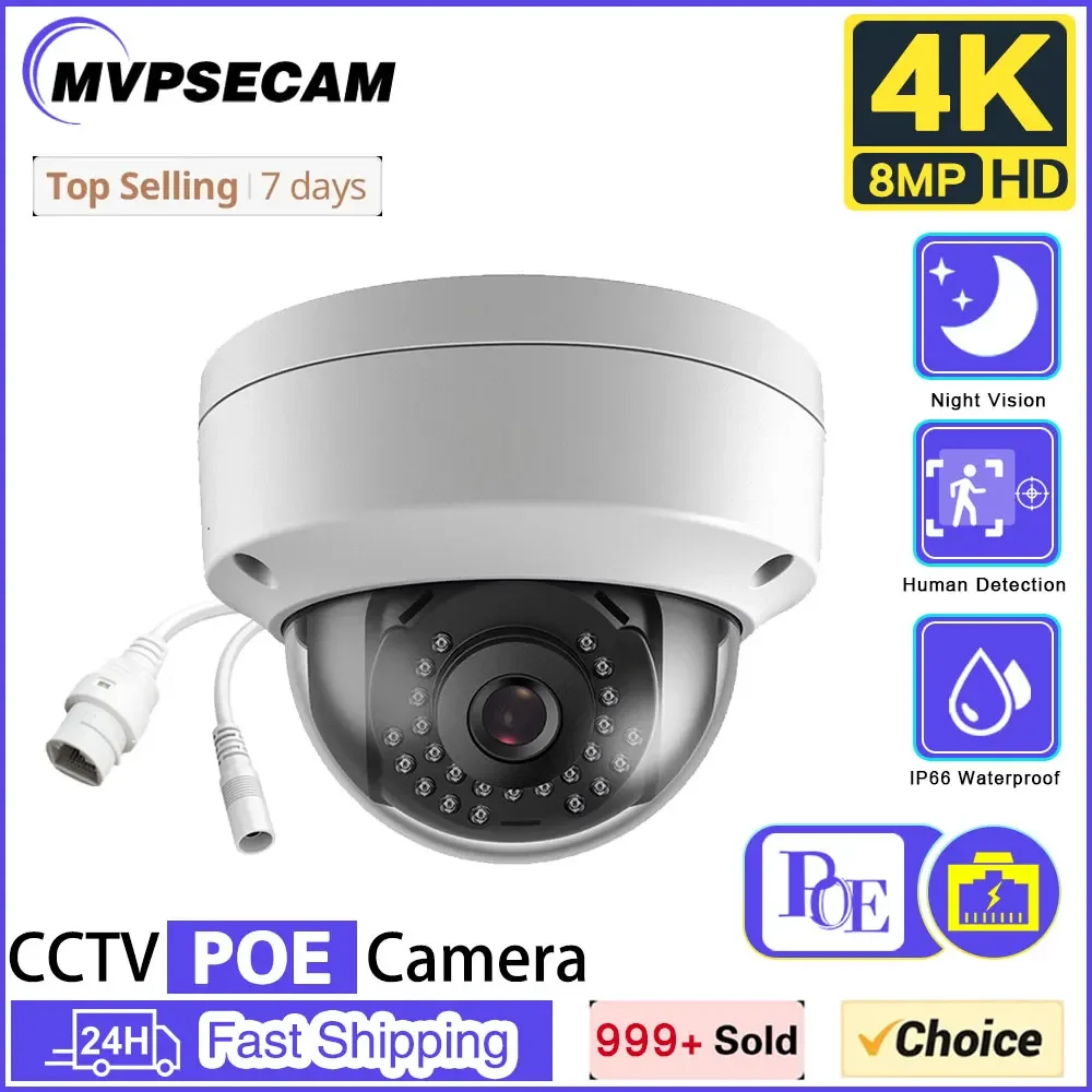 Metal CCTV POE IP Ceiling Dome Security Camera 4K Waterproof Outside Video Surveillance Cameras 8MP Home IP Monitoring Cam H.265