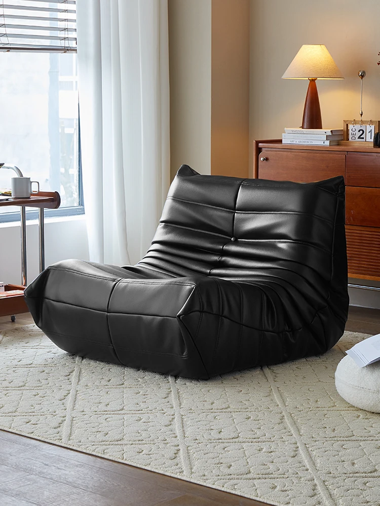 

Black caterpillar sofa, lazy single leisure chair