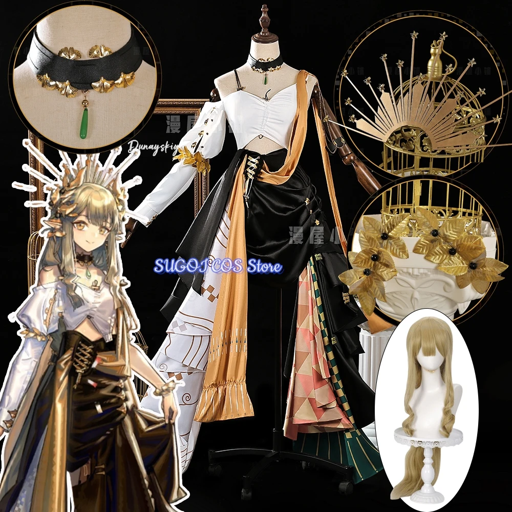 

Muelsyse Cosplay Game Arknights Costume Muelsyse New Skin Long Dress Wig Shoe Suits Halloween Women Uniform For Role-playing