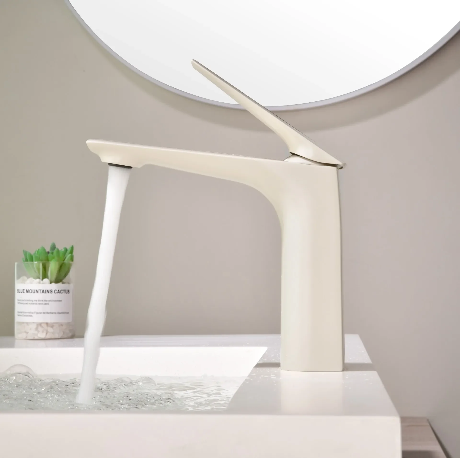 Light luxury minimalist gun gray basin, hot and cold sink, creative home bathroom faucet, hand washing basin, in stock