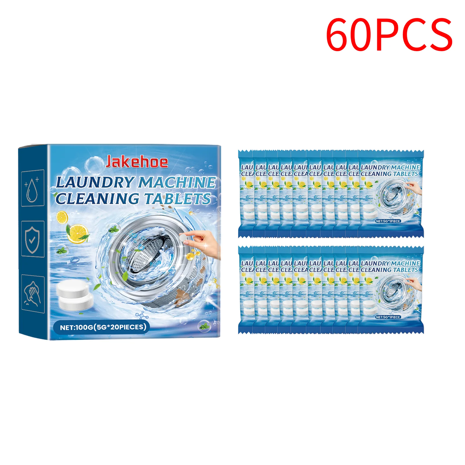 20/40/60PCS Wasmachine Cleaner Tabletten Drum Washer Diep Schoon Vuil Dissipates Geuren Snel Oplossen langdurige Geur