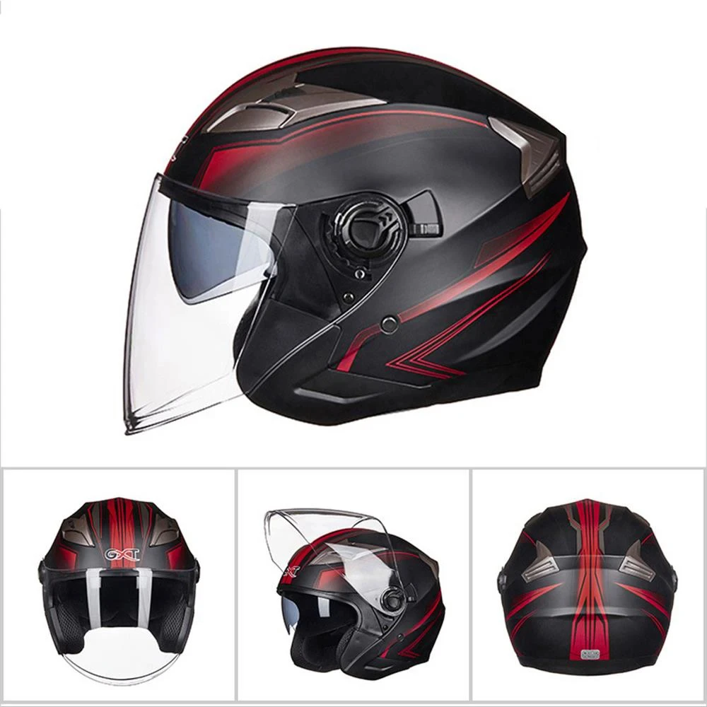 Casco Moto doppia lente Capacete De Moto Casco mezza faccia Cool Casco Moto Street Fashion Casco per uomo donna quattro stagioni