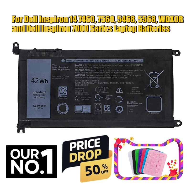 

For Dell Inspiron 14 7460, 7560, 5468, 5568, WDX0R and Dell Inspiron 7000 Series Laptop Batteries
