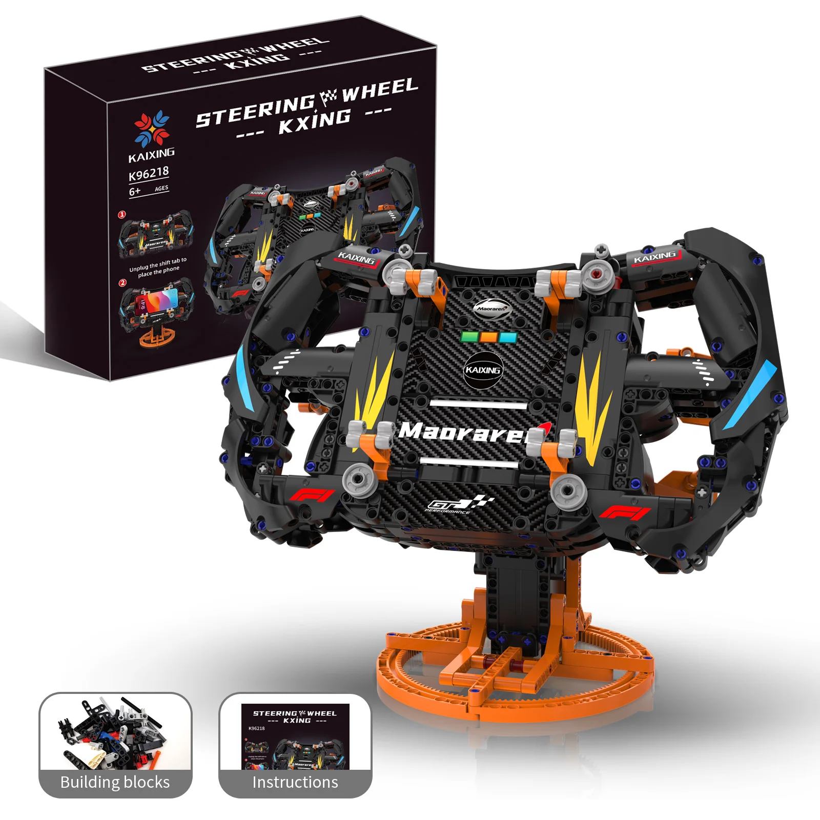 

Модель рулевого колеса GT Racing, строительные блоки в сборе, кирпичи из мелких частиц, совместимые с игрушкой спортивного автомобиля, праздничный подарок 96218