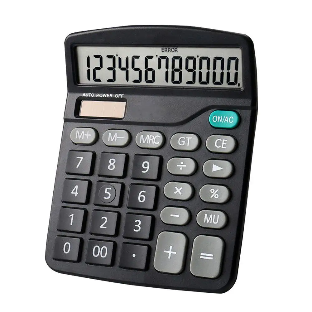 Calculadora electrónica de 12 dígitos, computadora Solar, Oficina de Contabilidad para estudiantes, hogar, escritorio, escuela, Calculadora financiera, Scr grande N0O1