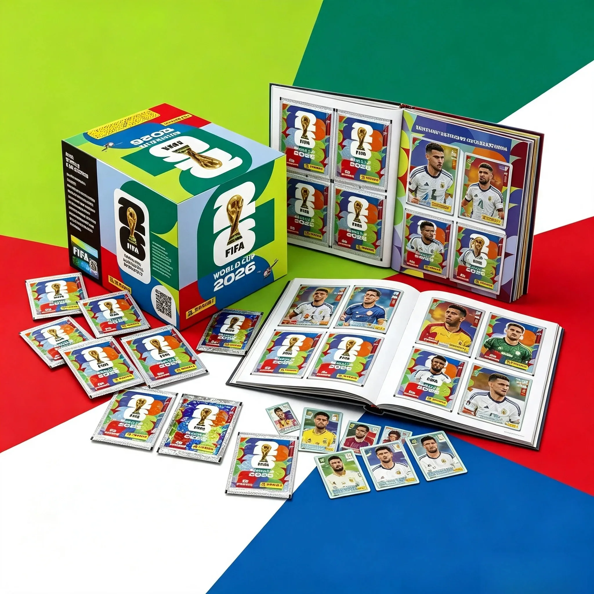 Collezione di Adesivi Panini FIFA World Cup 2026, Confezioni a Sorpresa, Album di Adesivi da Calcio, Collezionabili Sportivi