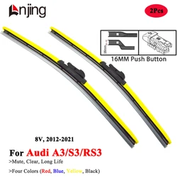 LNJING Colorful Wiper Blades For Audi A3 S3 RS3 8V 2012 2013 2015 2016 2018 2020 2021 Car Accessories Red Blue Windshield Wipers